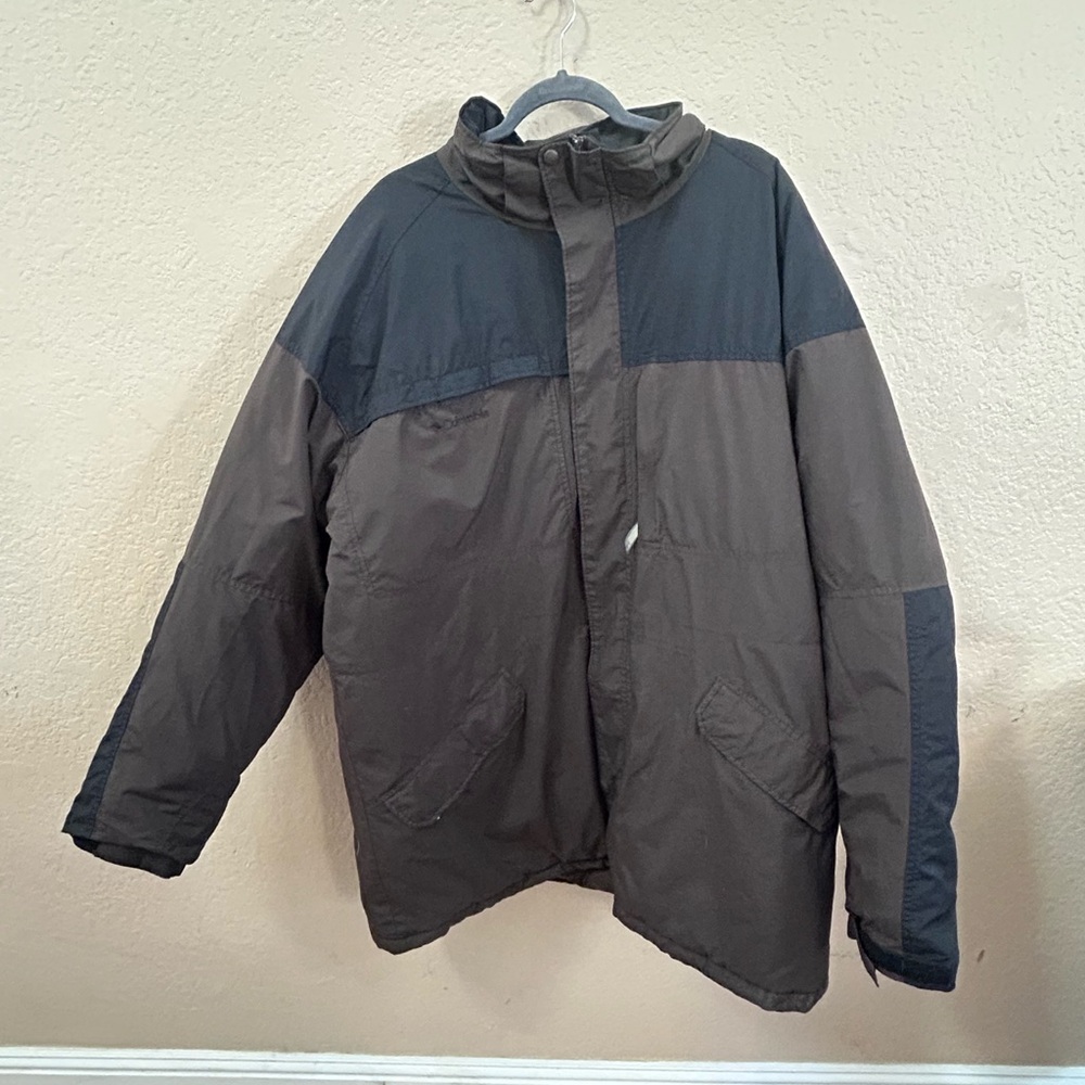 Columbia Men's Black and Brown Puffer Jacket